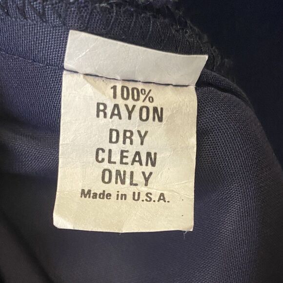 Ann Taylor Dress Vintage 80s Backless Plunge Blue Velvet Sheath Bow Made USA 8 - Picture 12 of 12